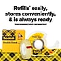 Scotch Permanent Double Sided Tape Refill, 1/2" x 25 yds., 1" Core, Clear (665)~#|#~0CB074ED-3995-445D-B8294A138F59920E_sc7