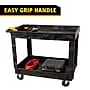 Rubbermaid 2-Shelf Plastic/Poly Mobile Utility Cart with Swivel Wheels, Black (FG9T6700BLA)~#|#~0D3232E1-AAE1-488B-905556969B4E2021_sc7