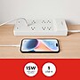 Staples TECH 8-Outlet 2-USB Port Surge Protector, 6', 2100 Joules, White (ST62775)~#|#~0D431C0B-1585-42BA-8689786C8918A383_sc7