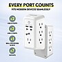Overtime S90 11-in-1 Wall Outlet Extender Surge Protector with 7 AC Outlets and 4 USB Ports, White (OTWP7OS90)~#|#~0D43AD46-1A24-4481-9258245B52F8E78B_sc7