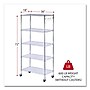 Alera 5-Shelf Wire Shelving Kit with Casters and Shelf Liners, 36" x 18" x 72", Silver (ALESW653618SR)~#|#~0D55A852-3CB4-440B-A5125A169B56C186_sc7
