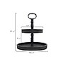 Storied Home Distressed Blackwashed Wood 2-Tier Tray with Metal Handle (EC0112)~#|#~0D56F224-456F-4CDA-A1737DDEF2C463BC_sc7