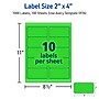 Avery Sure Feed Laser Shipping Labels, 2"x 4", Neon Green, 10 Labels/Sheet, 100 Sheets/Box (5976)~#|#~0DCF60B4-97A2-4D92-A614C4C760D17E14_sc7