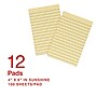 Staples Recycled Sticky Notes, 4" x 6", Sunshine Collection, Lined, 100 Sheets/Pad, 12 Pads/Pack (S-46YR12)~#|#~0DF56AF3-3A23-462A-941BE753498DB768_sc7