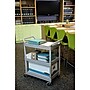 Rubbermaid 3-Shelf Plastic/Poly Mobile Utility Cart with Swivel Wheels, Platinum (FG342488PLAT)~#|#~0E5B9AD1-B2FB-4684-8B7C86725B942575_sc7