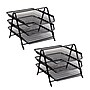 Mind Reader Metal 3-Tier Stackable Paper Desk Tray Organizer, Black, 2/Pack (3TPAP2PK-BLK)~#|#~0EA1040B-6696-46DB-B7B4ABF64934F810_sc7