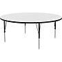 Correll 60" Round Activity Table, Height-Adjustable, Frosty White/Black (A60DE-RND-80)~#|#~0EB79BB3-9E08-47AD-B3104A0A6D2EDEFB_sc7