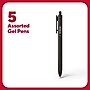 TRU RED™ Retractable Quick Dry Gel Pens, Medium Point, 0.7mm, Assorted, 5/Pack (TR54497)~#|#~0ED82474-DCB6-486F-BEBF691A5605456E_sc7