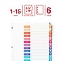 Staples Customizable Table of Contents Dividers, 1–15 Numbered Tabs, Color‑Coded, Letter Size, 6 Sets, Easy Print & Organize~#|#~0EF42059-F7C7-4CF5-A3D308FB0255960D_sc7