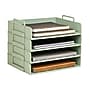 Staples Plastic Side Loading Stackable Letter Tray, Letter Size, Sage Green, 4/Pack (ST63889)~#|#~0F094909-D021-446C-828C71C272BC1545_sc7