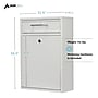 AdirOffice Steel Large Wall Mounted Drop Box Interoffice Mailbox, Key Lock, White (631-04-WHI)~#|#~0F0DEDFA-9D1C-4042-B3E7162659FC3DE3_sc7