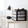 Iris Medium 3-Drawer Desktop Storage, Plastic, Black/Clear, 2/Carton (150181CT)~#|#~0F5EF32B-9741-4854-B616C3BC9C4EC096_sc7