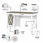 Bush Furniture Key West 54"W Computer Desk with Storage and Mid-Back Tufted Office Chair, Shiplap Gray/Pure White (KWS020G2W)~#|#~0F6B8FF6-DEA4-40D3-B70AC507870280DA_sc7