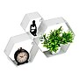 Mind Reader Metal Honeycomb Hexagon Floating Shelves, White, 3/Set (WALL3PC-WHT)~#|#~0FC066B0-6BFF-4271-8C326AB6BB577533_sc7