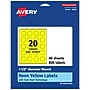 Avery Laser/Inkjet Round Multipurpose Labels, 1.5" Dia., Neon Yellow, 800/Pack (94506)~#|#~0FCD764E-1A69-43D1-A6B23EBB89FCDE1D_sc7