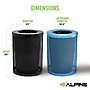 Alpine Industries 4460 Steel Mesh Outdoor Trash & Recycling Bin Combo with Flat Lid and Liner, 36 Gallon, Black/Blue~#|#~10411BE4-10DE-45BA-B75C168F54554205_sc7