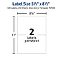 Avery Laser/Inkjet Shipping Labels, 5-1/2" x 8-1/2", White, 500 Labels/Box (95930)~#|#~10433BCB-8C6E-45AE-9B6BF281F56F230D_sc7