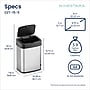 Nine Stars Stainless Steel Motion Sensor Trash Cans, Silver, 2/Pack (CB50-28/15-5)~#|#~10D3AAB5-E839-4610-A8536AB1A1F6AEDF_sc7