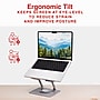Staples TECH 10.23" x 8.85" Steel Adjustable Laptop Stand, Silver (ST62820-CC)~#|#~10E8C50D-14D3-4B54-9F0E7390EE16F424_sc7