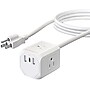 HyperGear CUBE 5-ft. Multi-Port Power Strip Extension Cord, 6-Outlet, 10 AWG, White (15706)~#|#~113DC4E8-78B1-462C-89F8AD41E5105684_sc7