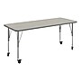 Flash Furniture Wren Rectangular Activity Table, 60" x 24", Height Adjustable, Light Gray Top/Silver Frame (XUA2460RECLGTPC)~#|#~117FF0B2-50A9-4BD3-BCE9B9C2EABD60F0_sc7