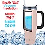 Brentwood Geojug Stainless Steel Double Walled Tumbler Cup, 40 oz., Pink (CMB-1200PK)~#|#~1199986C-14D4-48F6-BB3B4069B38A8FDB_sc7