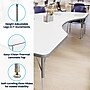 Flash Furniture Wren Kidney Activity Table, 96" x 48", Height Adjustable, White Top/Silver Frame (XUA4896KDWHTA)~#|#~11F75D14-5046-4656-94A8C8D73A82C465_sc7