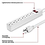 Staples TECH 6-Outlet Power Strip, 6' Cord, White, 3/Pack (42320)~#|#~12672C8B-BCCF-4E08-AED67C9C9F0F84FD_sc7