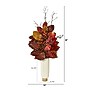 Nearly Natural 38" Autumn Magnolia Leaf with Berries Artificial Plant in Cream Planter with Gold Base (P1544)~#|#~12844043-C1C7-4F0A-881A66780B98EE99_sc7