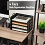 Mind Reader 4-Compartment Stackable Plastic Desk Tray, Black (DANSTACK4-BLK)~#|#~128CE880-B648-4BBD-BB9441DEEEC23986_sc7