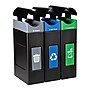 Commercial Zone Avante Series Polyethylene Triple-Stream Trash, Recycling and Compost Center, 90 Gallon, Black (787306MSA)~#|#~128DF355-860B-4DC8-B8805B46235B8A31_sc7
