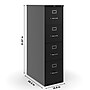 Staples 4-Drawer Vertical File Cabinet, Letter Size, Lockable, 51.97"H x 14.9"W x 26.5"D, Black (59603/25411)~#|#~12A470CD-6BDB-4FFF-9DB2E4F04FBBDAB3_sc7