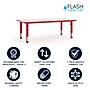 Flash Furniture Wren Rectangular Activity Table, 23.625" x 47.25", Height Adjustable, Red/Gray (YU060RECTBLRD)~#|#~12C652A1-6275-40FC-9C99103968E8C034_sc7