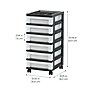 Iris 6-Drawer Durable Storage Cart, Plastic, Black/Clear (116862)~#|#~132164D2-3545-4812-AE5F0F28F77F0B45_sc7