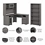 Bush Furniture Cabot 60"W L Shaped Computer Desk with Hutch and 5 Shelf Bookcase, Modern Gray (CAB011MG)~#|#~139953CB-1878-4507-B4FB71E89431929F_sc7