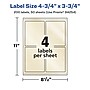 Avery Pearlized Ivory Rectangle Multipurpose Labels, 4.75" x 3.75", Ivory, 200/Box (94254)~#|#~13B1F216-1D03-4E1D-B030615B1BF94E51_sc7