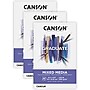 Canson Graduate 5.5" x 8.5" Mixed Media Pad, 20 Sheets/Book, 3/Bundle (MCX525008007-3)~#|#~1409D49E-24DA-4F6F-82CDA65E5F1852B7_sc7