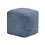 Anji Mountain Branford Ivory Sailor Blue Fabric Square Pouf Ottoman (AMBPF109-1818)~#|#~140A4CAA-9C84-41EC-BFEBDAAD06F79FCE_sc7