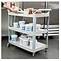 Rubbermaid Commercial 3-Shelf Plastic/Poly Mobile Utility Cart with Lockable Wheels, Off-White (FG409100OWHT)~#|#~142A2798-F4DB-4C67-B4B0BB6DEE13F701_sc7