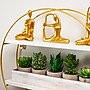 Mind Reader Metal Floating Round Wall Shelf, 15.5" x 3.81" x 16", White/Gold (MDGCIR-WHT)~#|#~14781FBB-B55D-47BF-982036F3A67C1811_sc7