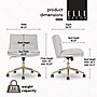 Elle Decor Ariana Criss Cross Armless Ergonomic Fabric Swivel Computer and Desk Chair, Light Gray (60121-LGRY)~#|#~14D26DD0-31DD-41F8-9670FB294972EB2D_sc7