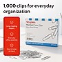 Staples Paper Clips, 1.25", Non‑Skid, Silver, 1,000 Pack – Secure Grip Clips for Office & School Use~#|#~14F6820F-2C02-4BC4-B71E193694211C06_sc7