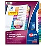 Avery Ready Index Table of Contents Paper Dividers, 1-15 Tabs, Multicolor, 6 Sets/Pack (11197)~#|#~14FB2480-F79C-44C9-90587D4C9062CC09_sc7