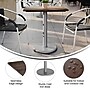Flash Furniture TopGuard 30" x 24" Rectangular Wood Dining Table with Round Base, Dark Brown/Silver Base (ST2430WBRTR18S)~#|#~1584CEE2-3AC5-4787-AE8FC0EAD65D6667_sc7
