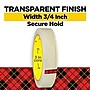 Scotch Transparent Clear Tape Refill, 0.75" x 72 yds., 3" Core, Clear, 2 Rolls/Pack (600-2P34-72)~#|#~16443D88-1641-4CB8-8E7CDEC15BDFFD43_sc7