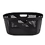 Mind Reader 10.57-Gallon Laundry Basket with Handles, Plastic, Black, 2/Set (2HHAMP40-BLK)~#|#~16D8EEE1-974F-41A2-99DB5A6E795081F8_sc7