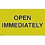 Decker Tape "Open Immediately" Label, 3" x 5", 500/Roll (DL2744C)~#|#~17208C77-6C2F-4CEE-A5EF8B465F9818A7_sc7