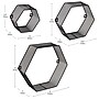 Mind Reader 3-Shelf Metal Honeycomb Hexagon Floating Shelves, Black, 3/Set (WALL3PC-BLK)~#|#~17C0F045-DD87-4ABE-A61203A242F2C4E0_sc7