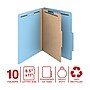 Staples Heavy Duty Pressboard Classification Folder, 1-Divider, 2" Expansion, Letter Size, Light Blue, 10/Pack (ST62740)~#|#~17C91745-5899-411C-8D217475753900DD_sc7