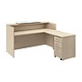 Bush Business Furniture Arrive 72"W L Shaped Reception Desk with Counter and Mobile File Cabinet, Natural Elm (ARV010NE)~#|#~186A12A3-9407-4A5E-925A1367AA16CEB5_sc7